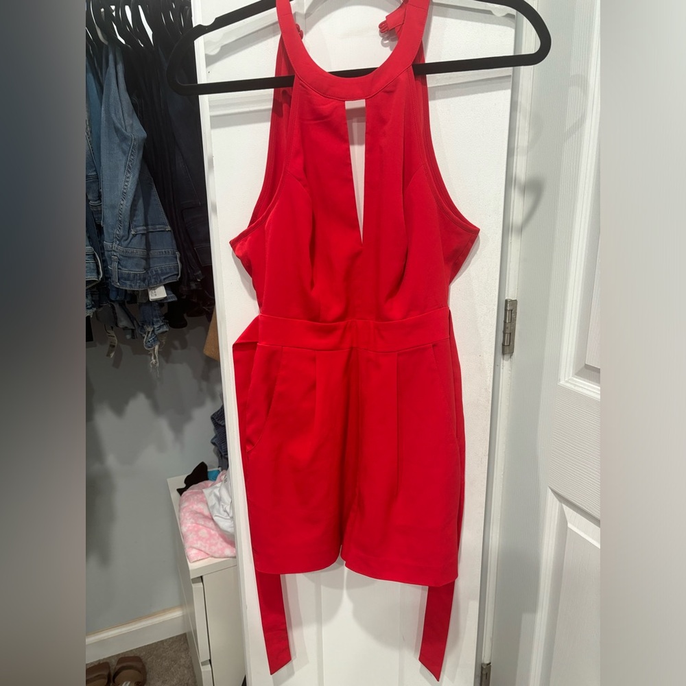 Women red romper
